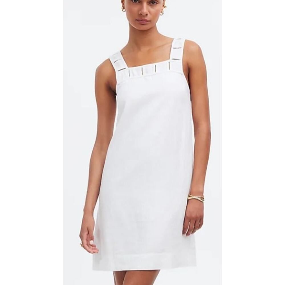 Madewell White Linen Mini Dress